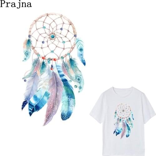 Prajna Dreamcatcher Patch For Clothing Iron On Patches DIY T-shirt Sweater Heat transfer Clothes Sticker Indian Feather Style E