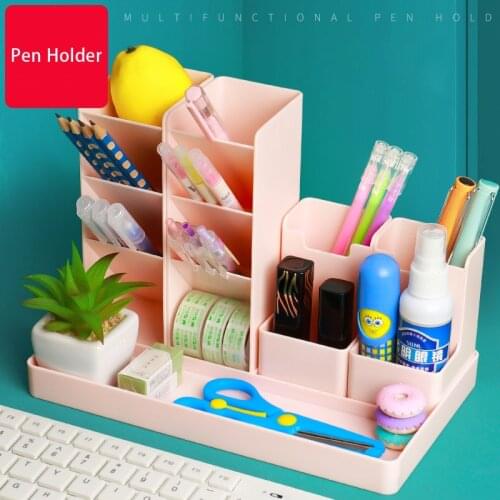 Desk Organizer Inclined Pen Holder Creative Fashion Student Desktop Multifunctional Storage Pen Holder Office Accessories Cactus