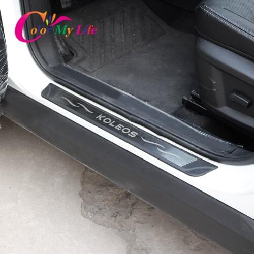 Stainless Steel+ABS Scuff Plate Car Door Sill Protector Sticker Car Styling Fit for Renault Koleos 2017 2018 2019 Accessories