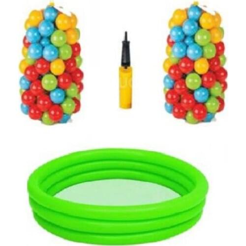Educational Baby Toys 122 Cm Pool 200 Pcs Pool Ball And Pool Inflator Pump 3'lü Set