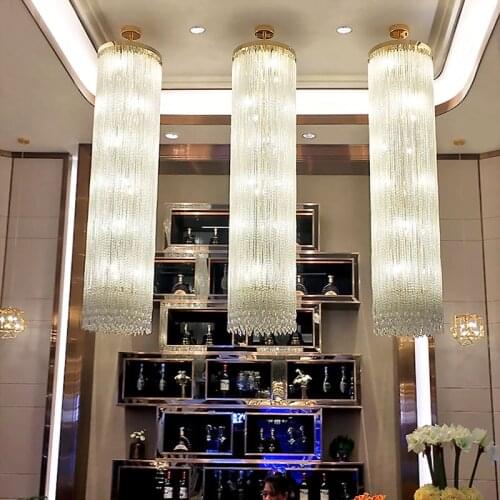 Hotel crystal lamp lobby large front desk club sales department villa hotel chandelier non-standard engineering custom