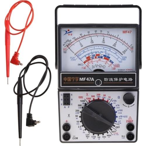 Portable Mechanical Pointer Type Multimeter Measurement AC DC Current Meter Ammeter Ohmmeter MF47/JO411 Tester