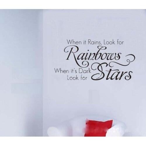 Rainbow Stars Letter Elegant Room Decals Decor Mural Vinyl Wall Sticker