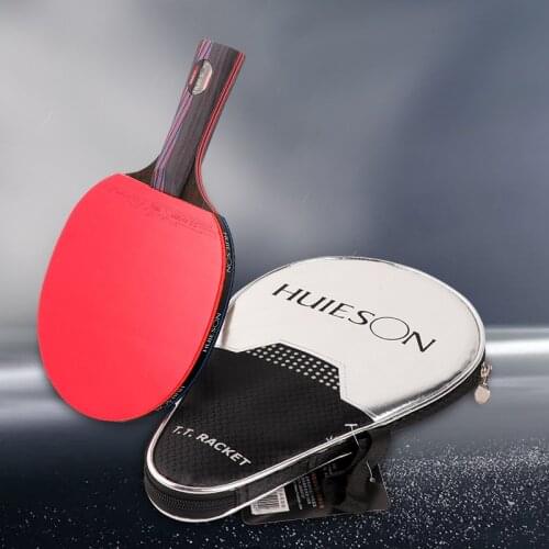 Huieson New Nano Carbon Fiber Table Tennis Rackets Lightweight Double Face In Rubber Professional Ping Pong Bats 1Pcs With Bag