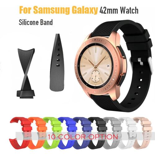 20mm Sport Silicone Watch band Strap for Active2 Samsung Galaxy Watch 42mm Band for Sport Gear S2 S3 Classic Frontier