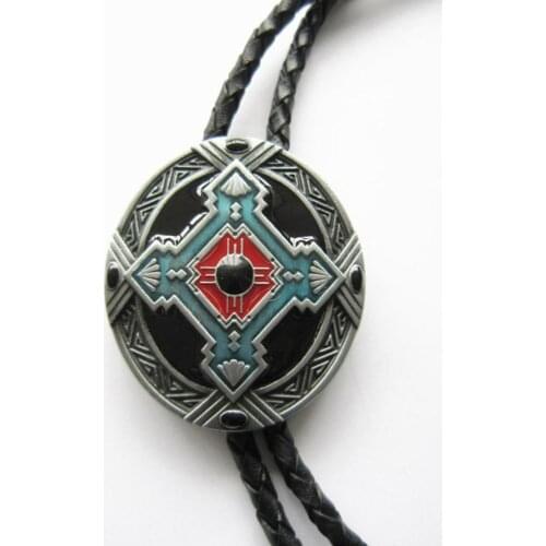 Retail New Classic Vintage Western Southwest Cross Knot Oval Bolo Tie Wedding Leather Necklac Free Shipping BOLOTIE-WT059