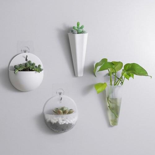 Self Watering Plant Pot Hanging Plastic Flower Pot Wall Hanging Planter Basket Desktop Table Floor Garden Office Home Decor