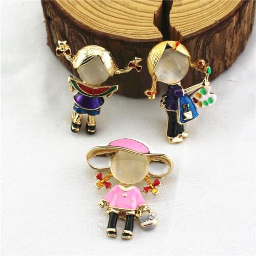 SKEDS Brooches Girl On Clothes