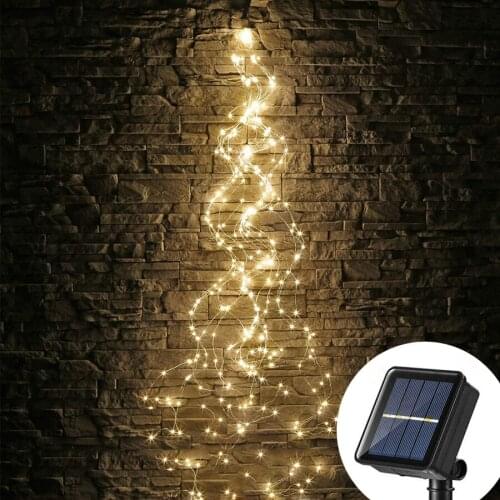 Outdoor Solar Powered 10X2M 200 LED Vines Branch String lights Copper wire Christmas Fairy Lights For Wedding Festival DIY Decor