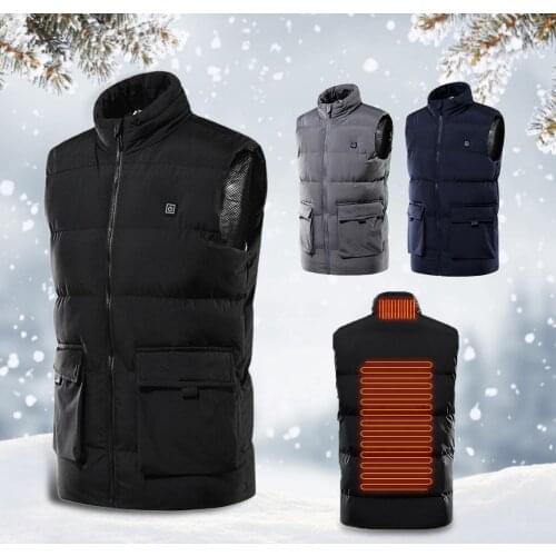 Outdoor Winter Hiking Vest 3 Temperature Modes Fast Heating Waistcoat Men Women Winter Warmer Electric Clothing Heating Jacket
