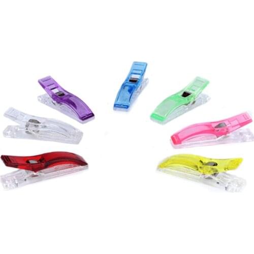 10pcs/lot Big Size Clear Colorful Patchwork Positioning Auxiliary DIY Sewing Clips Plastic Thick Cloth Material Edge Sewing Clip