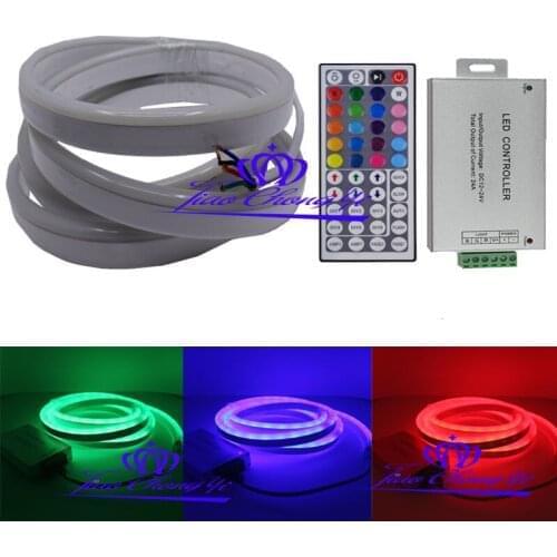 DC12V 5050 80LED/M RGB Flex solf led neon rope strip light 12V+24A 44key RGB contoller