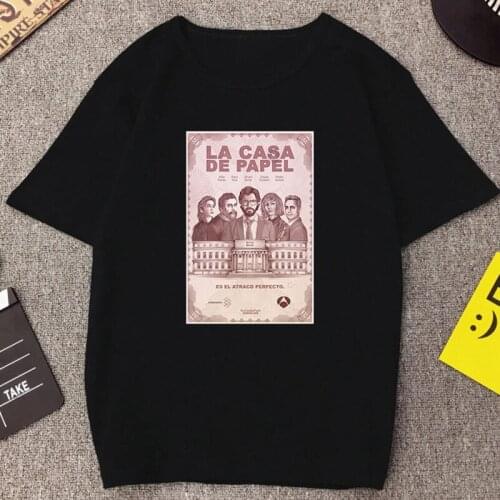 2021 Summer House of Paper T Shirt Funny Cartoon Money Heist La Casa De Papel Men Tees Fashion O-neck Streetwear Male Tops