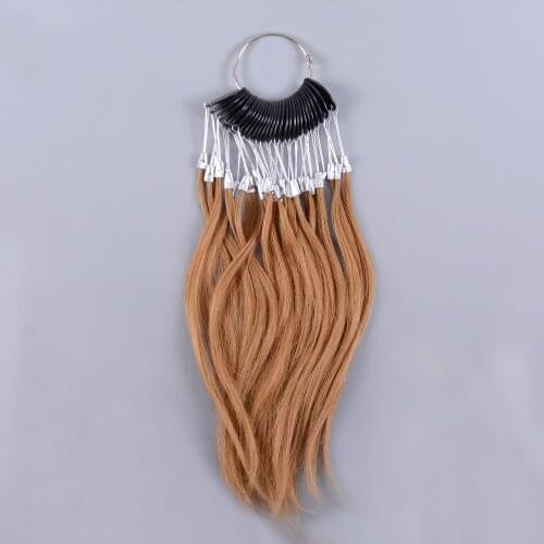 30Pcs/Set 100% Human Virgin Hair Light Brown Color Ring for Human Hair Extensions and Salon Hair Dyeing Sample