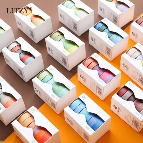 6 Pcs/lot Solar Terms Pure Color Journal Washi Tape Set DIY Scrapbooking Sticker Label Masking Tape School Office Supplies