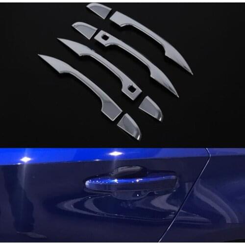 Car Exterior Door Handle Grab Cover Trim Stickers Styling with Smart Key Hole For Honda Accord 10th 2018 Accessories