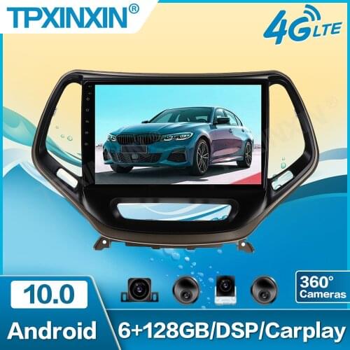 6+128G Android 10 DSP For JEEP Cheroki 2014-2018 Car Multimedia Player GPS Navigation Headunit Radio Audio Stereo Tape Recorder