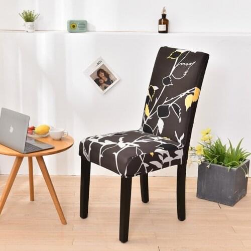 Dark Floral Printed Anti-dirty Chair Cover Washable Chair Cover Elastic Stretch Chair Cover For Wedding Restaurant Banquet