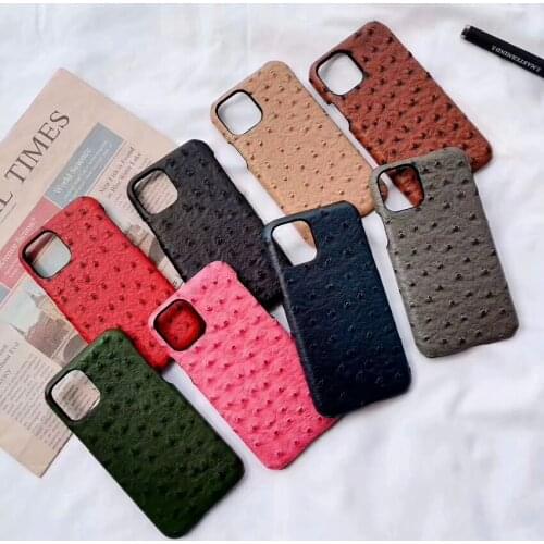 Ostrich Skin Leather Phone Case For iphone 11 11Pro 11Pro Max Hard Hipster PU Back Cover For iphone XS Max XR 8 7 6 6S plus