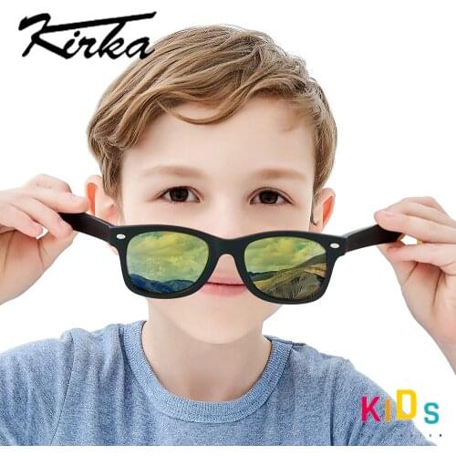 Kirka Cool Kids Sunglasses Children Anti-uv Sun Glasses Boys Girls Baby Eyeglasses Coating Lens TR90 UV 400 Protection UV400