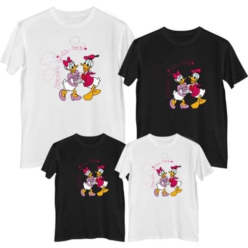 Disney Donald Duck Daisy Duck Tshirt Summer Comfortable 100%cotton Fashion Women tee shirt childrens clothing girls mother kids