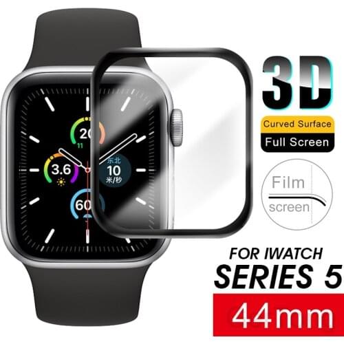 For Apple Watch 5 6 40 44 mm 3D Full Coverage Tempered Glass For iwatch Watch band Series 5 6SE Protective Film Screen Protector
