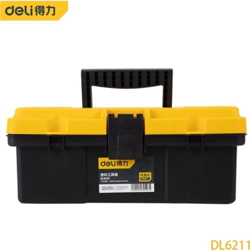Deli 12 Inch Plastic Tool Box Tool Storage, Daily Storage Thickened Cabinet, Double-Layer Structure, Safe And Secure