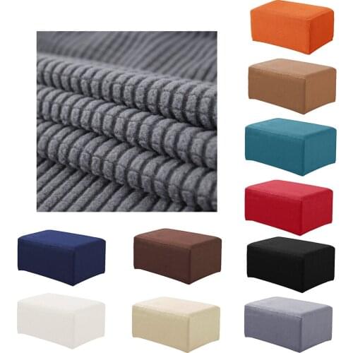 Stretch Elastic Ottoman Cover Water Repellent Footrest Stool Slipcover