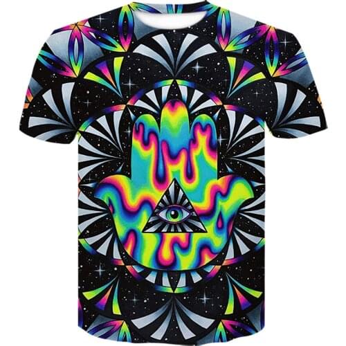 Psychedelic t shirt for Men Dizziness graphic T shirts Casual female Shirt 3D Printing Colorful t-shirts 3d Hip Hop Fun T-shirt