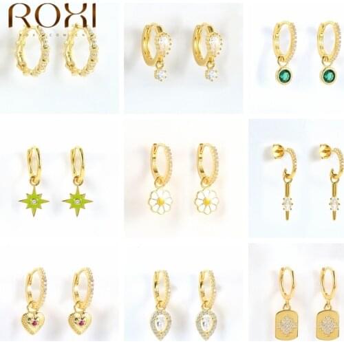 ROXI Geometry Earrings For Women 925 Sterling Silver Huggie Ear Piercing Hoop Earrings Jewelry Party Gifts Boucle Oreille Femme