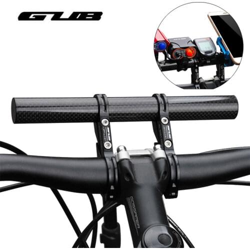 GUB Carbon Fiber Bicycle HandleBar Extender Lengthen Mount Lamp CNC Lightweight MTB Road Bike Flashlight Computer Phone Holder