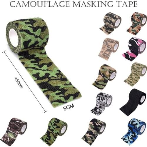 Camouflage Bandage Self Adhesive Bandage Wrap Cohesive Tape Elastic Rolls Protective Tape for Outdoor Hunting