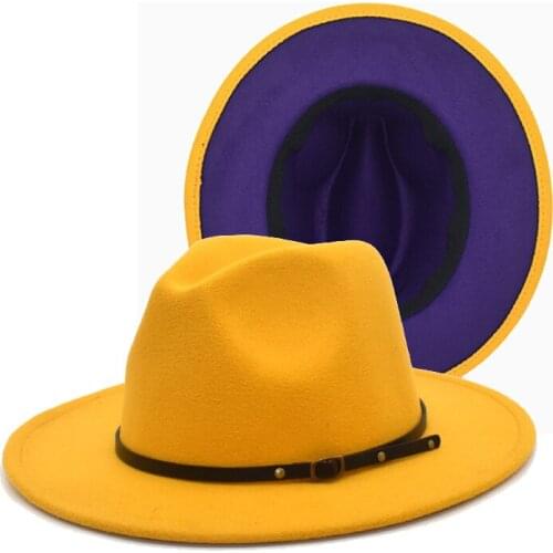 Classic Black Bowler Hat Unisex Wool Fedora Hat Felt Jazz Caps Belt Men Wide Brim Vintage Church Hats F108