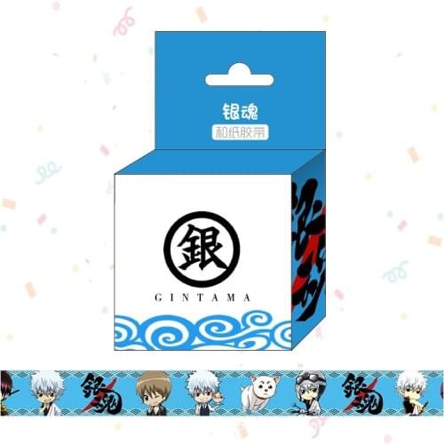 1.5cm*5m Japanese Anime GinTama Cartoon Washi Tape Adhesive Tape DIY Scrapbooking Sticker Label Masking Tape