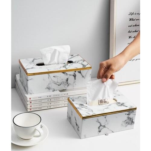 Paper Extraction Box Nordic Home Living Room Coffee Table Napkin Box Creative Simple Dining Table Light Luxury Marbling Fashion