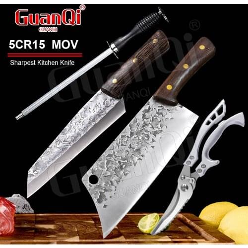 Handmade Forged Cleaver Chef Knife Traditional Slicing Knife Sharp Blade Kitchen Knives Stainless Steel Chopping Cleaver