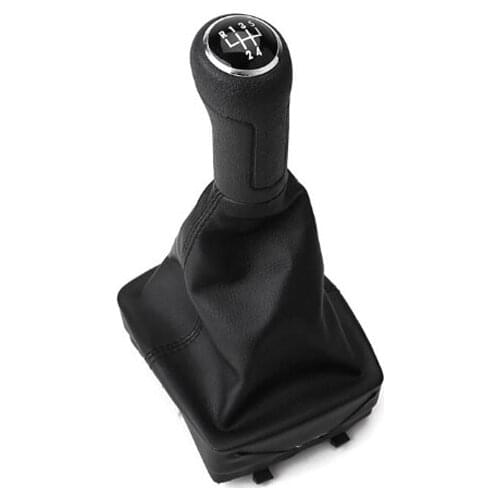 Car Gear Shift Knob With Leather Boot 02-05 Polo/Derby/Vento-IND 08-09 Polo Classic 04-07 Polo Lim 2002-2009 POLO Mk4 9N/9N2