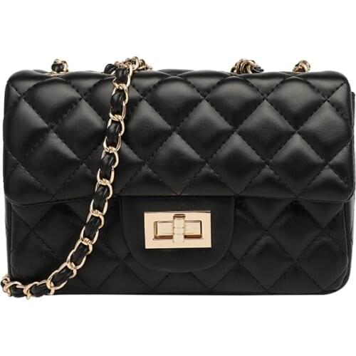 Fashion 2021 Luxury Brand Women Handbag Diamond Lattice Qulited Shoulder Bag For Daily Shopping Messenger Bag Chain Embroidery