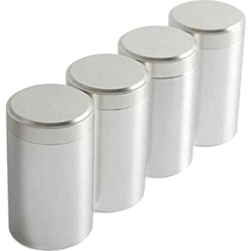 Tea Tins Canister Set with Airtight Lids Home Kitchen Tea Containers for Tea Coffee Sugar Storage Loose Leaf(Silver 92 x 55 4PC