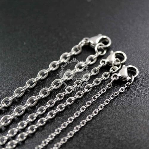 20inches rhodium color 316L stainless steel DIY necklace chain color not tarnish 1322044