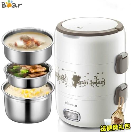 Portable Electric lunch box Three floors Thermal lunch box Pluggable Rice cooker Steamed rice cooker