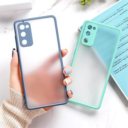 Transparent Case For Samsung Galaxy S20 FE Cases Luxury Matte Phone Funda Samsung S21 Ultra Plus A32 A52 A72 A21s A12 S 21 Cover