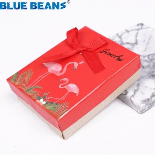 Square jewelry box organizer Holder carton bow shape red white box Engagement Ring For Earrings Necklace Bracelet Display Gift