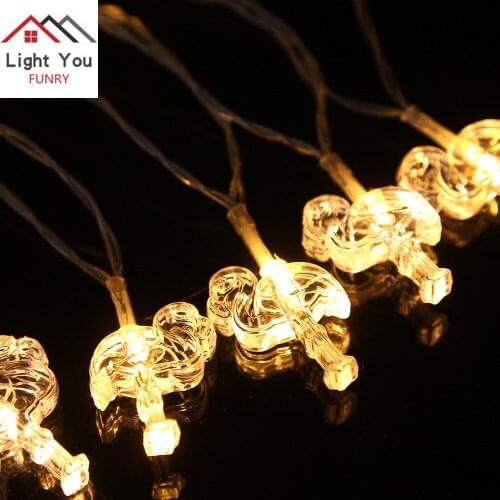 10 LED Battery Powered Flamingo Style Light String Christmas Day Outdoor Light String