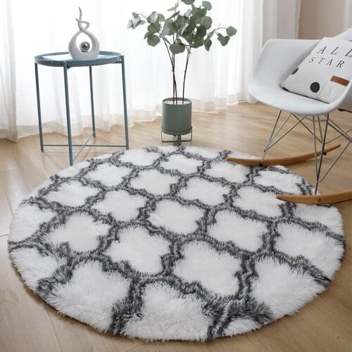 Thick Fluffy Round Carpets For Living Room Plush Rugs Bedroom Floor Carpets Window Bedside Home Rugs Soft Comfortable Mat