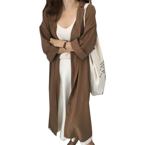 Fashion Autumn Korean Version Women Sashes Trench Slim Girl Midi Long Thin Coats Spring Casual Female Windbreaker Outwear WZ560