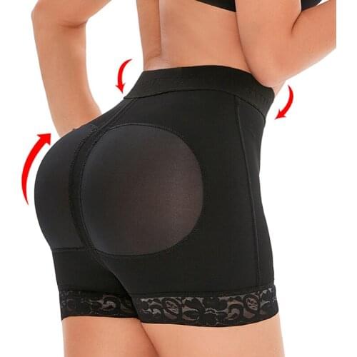 Women High Waist Lace Butt Lifter Body Shaper Plus Size Tummy Control Panties Hip Enhancer Shapewear Boyshort ASS Pad Shorts