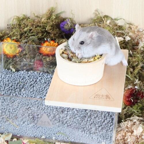 Hamster Bathroom Supplies Acrylic Transparent Golden Bear Large Size Toilet Hamster Sand Basin Small Animal Accessories