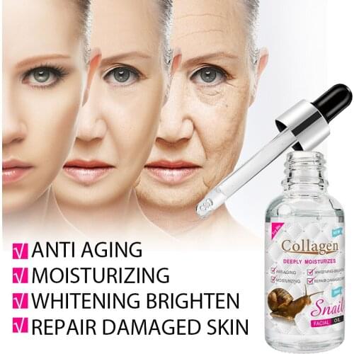 Snail serum hyaluronic acid Face serum from wrinkles Collagen snail facial oil against acne skin moisturizing facial care 30ml