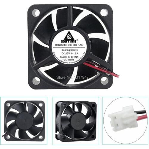 2pcs lot Gdstime DC 12V 2Pin 5cm 5020 50mm 50x50x20mm Brushless Heatsink Cooling Cooler Fan